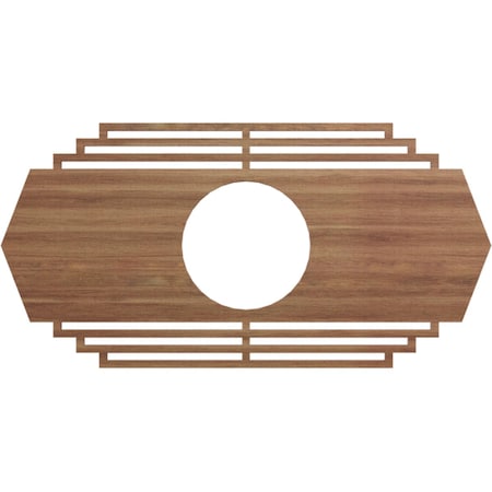 Ekena Millwork Chrysler Wood Fretwork Pierced Ceiling Medallion, Walnut, 20"W x 10"H x 5 1/4"ID x 1/4"T CMWP20X10X0250CSWA